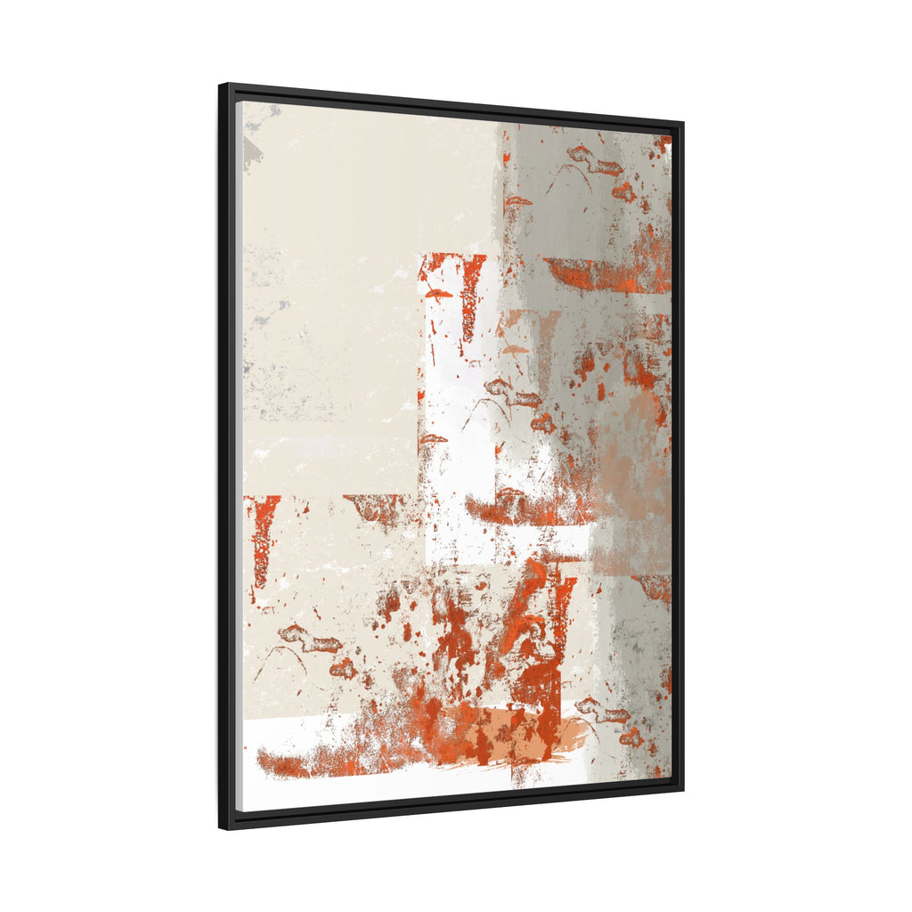 Abstract Rust & Neutral Matte Canvas Framed Art — Modern Minimalist Wall Print