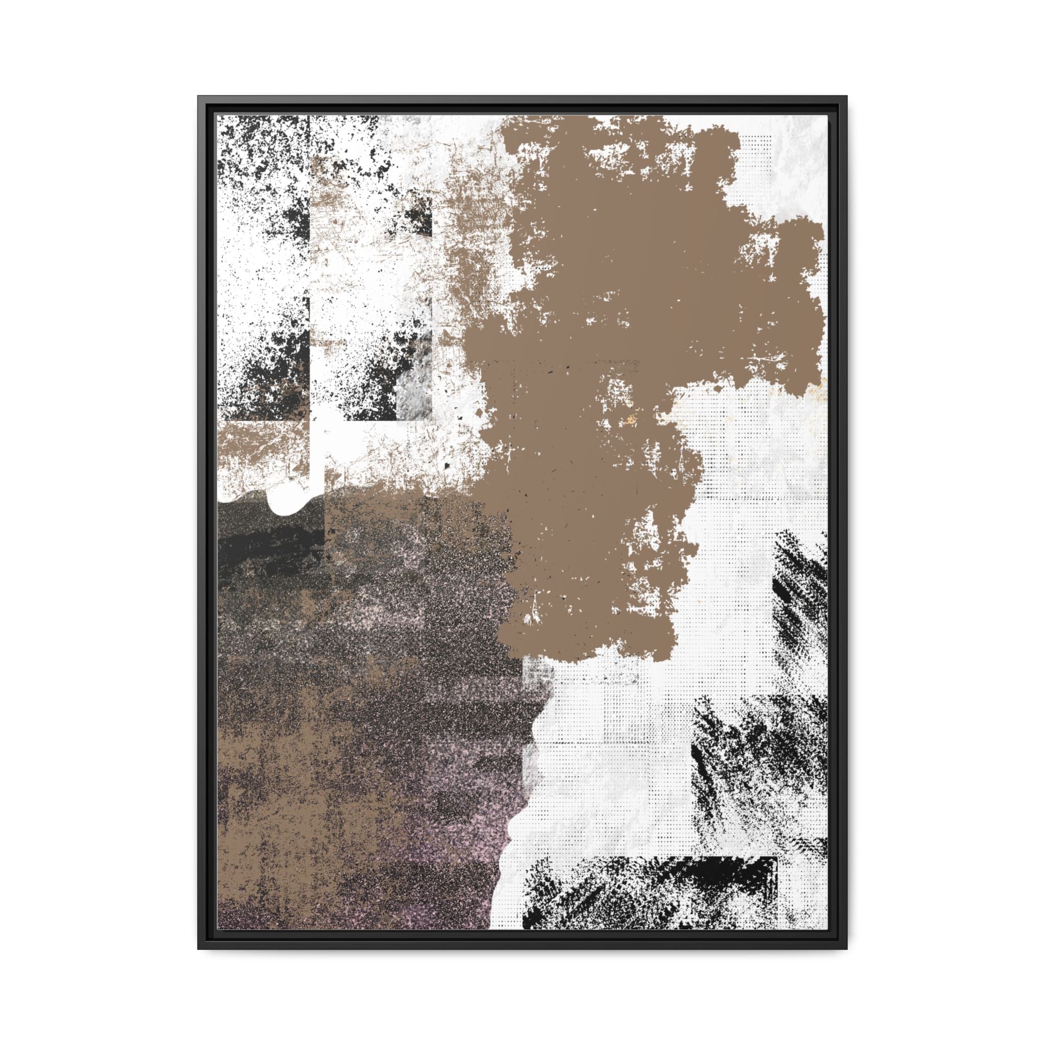 Abstract Neutral Brushstroke Matte Canvas Print — Framed Wall Art