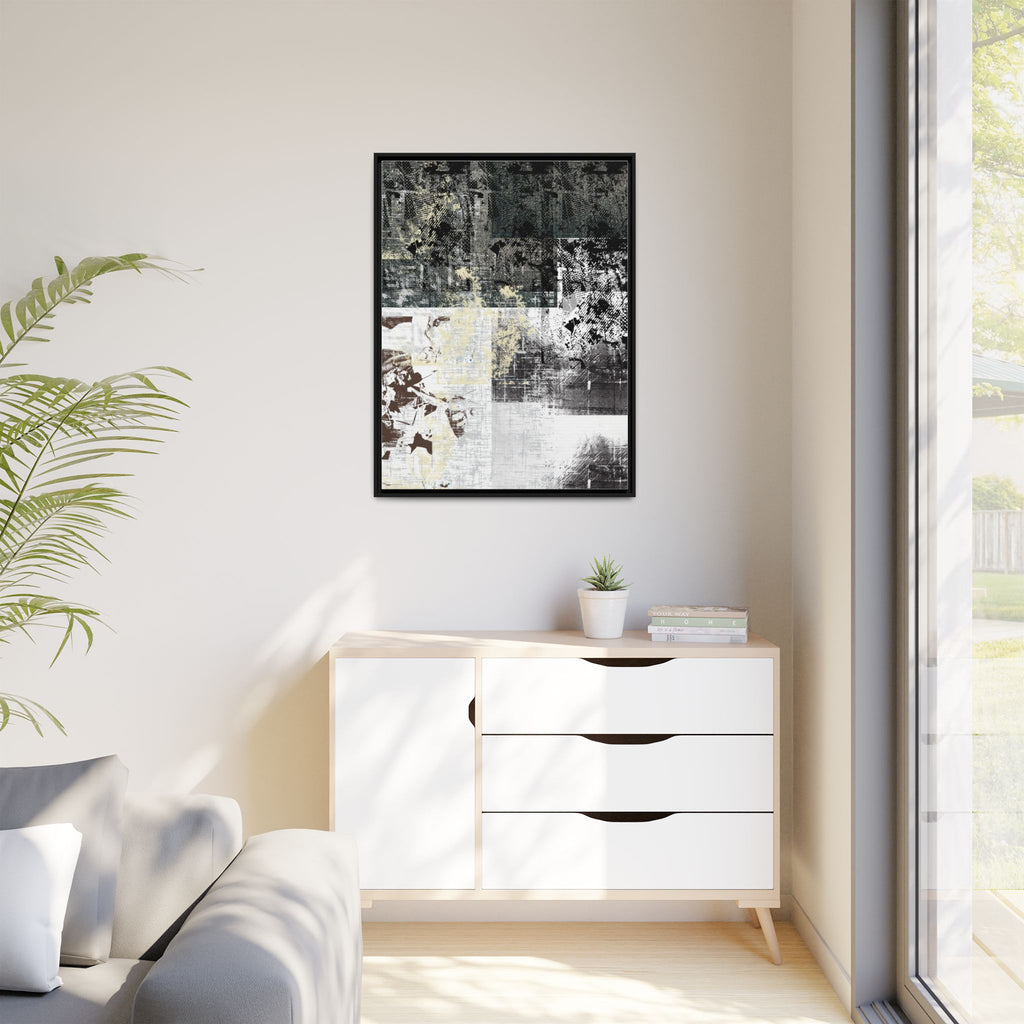 Abstract Grunge Matte Canvas Framed Wall Art